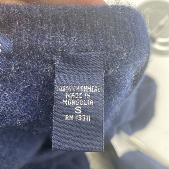 Grant Thomas Sweater Mens Small 2-Ply Cashmere Pullover V-Neck Blue Long Sleeve - Picture 6 of 6